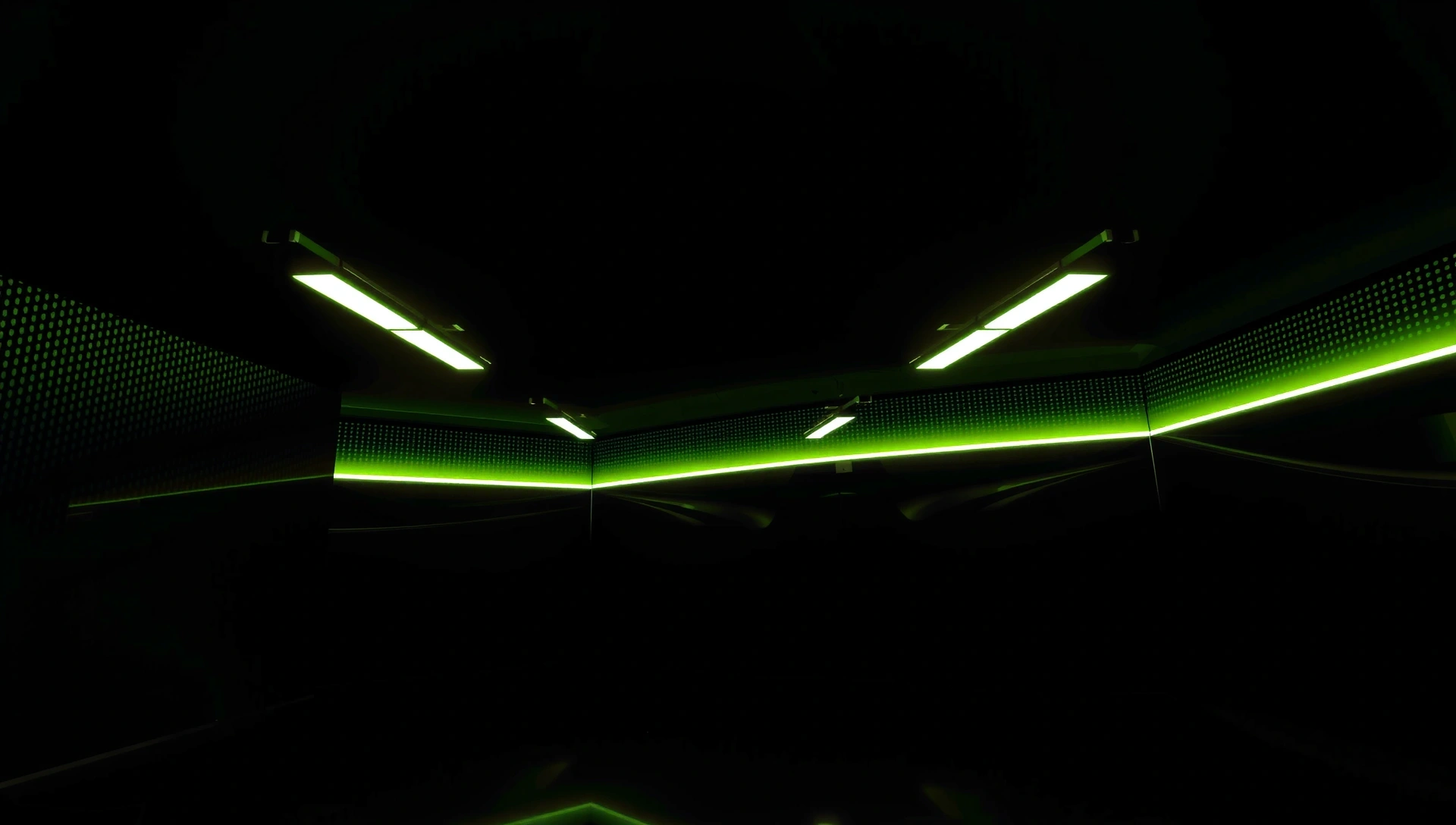 Abstract corporate environment with green accents