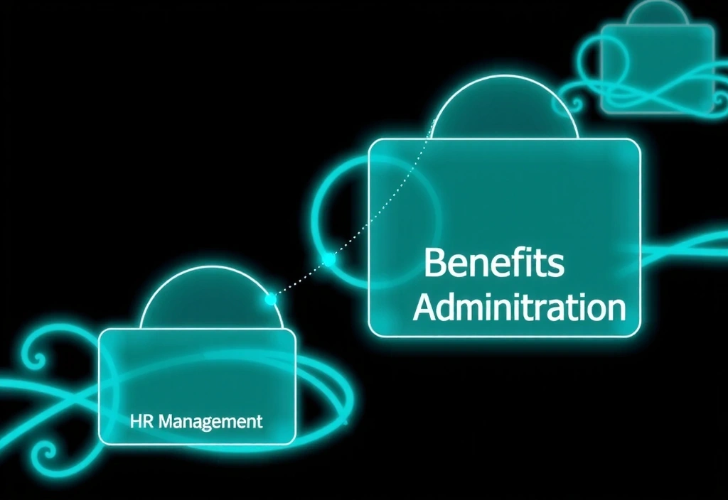 Interconnected digital modules representing integrated HR and Benefits Administration