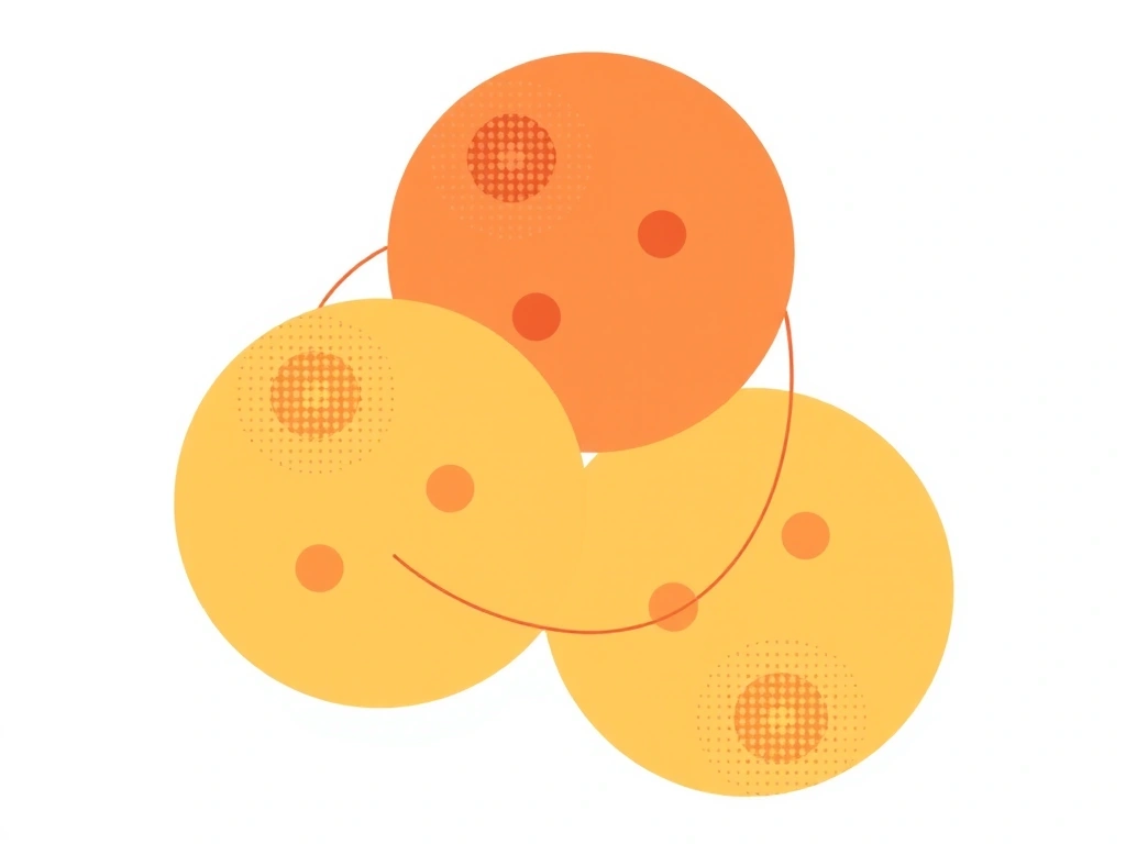 Illustration of three interconnected circles, representing third-party cookies and their integration.