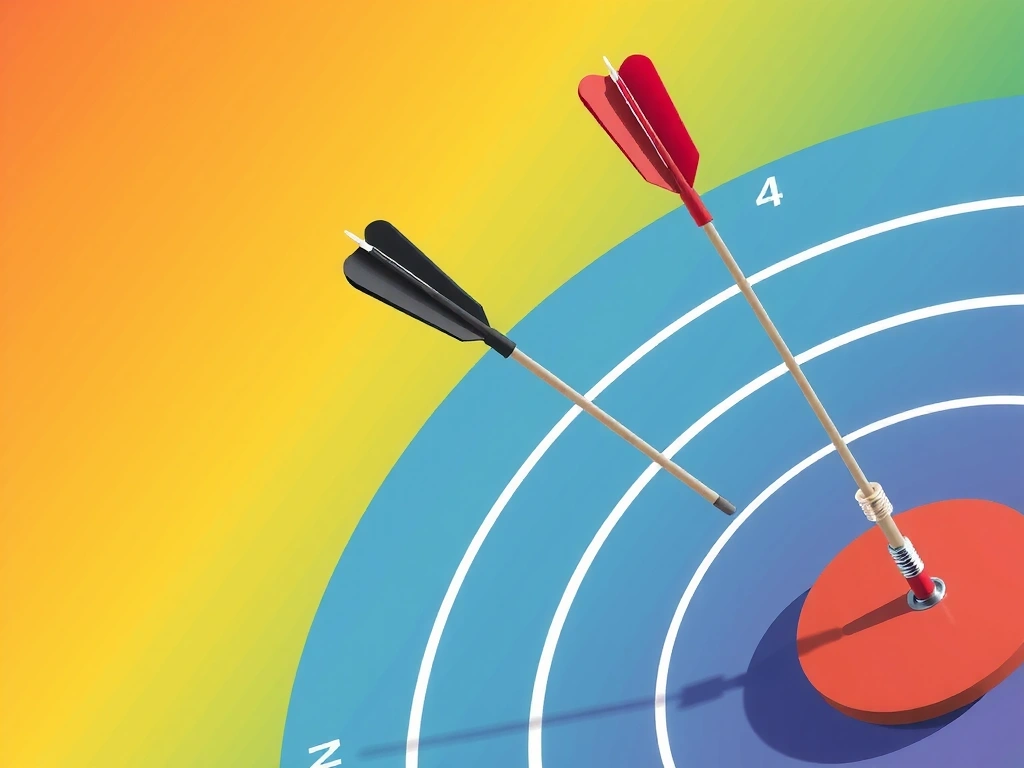 Illustration of a targeted dartboard with an arrow hitting the bullseye, representing advertising cookies.