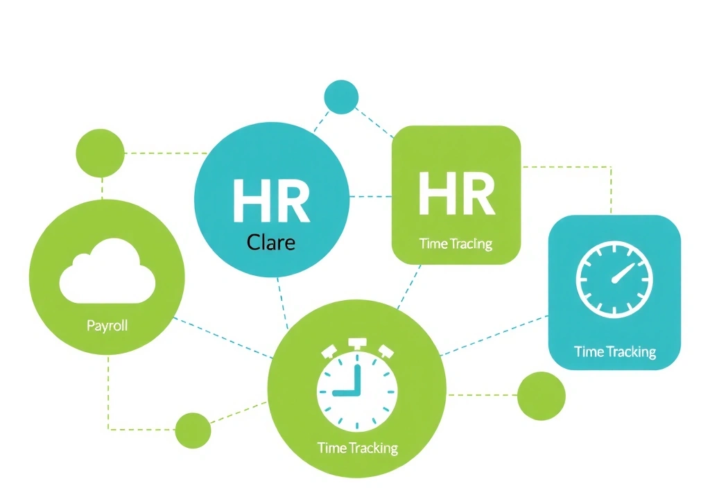 Illustration of various business applications integrating seamlessly